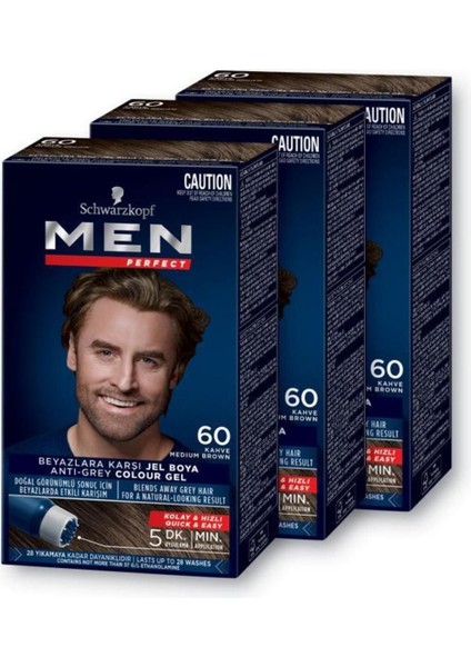 Men Perfect Saç Boyası 60 - Kahve x 3 Adet fiyatları