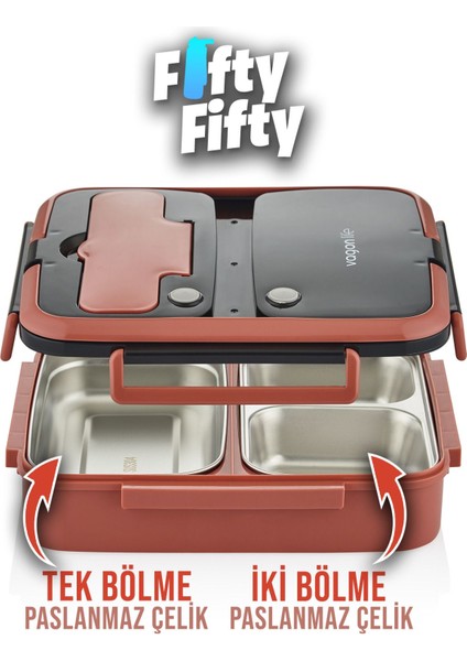 Lunch Box 1000 ml Tek Kat 3 Bölmeli Metal Kaşıklı Yeni Nesil Sefer TASI-FFLBOX10164 fiyatları