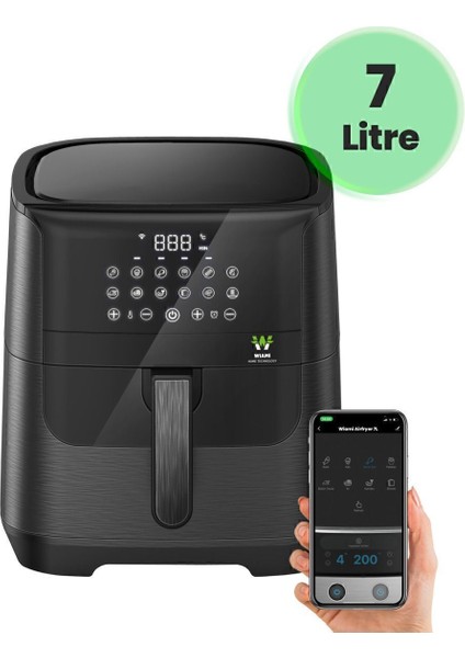 7 L Akıllı Yağsız Hava Fritözü – Tek Hazneli, Dokunmatik Panel ve Zamanlayıcı, Enerji Tasarruflu, Kolay Temizlenir modelleri