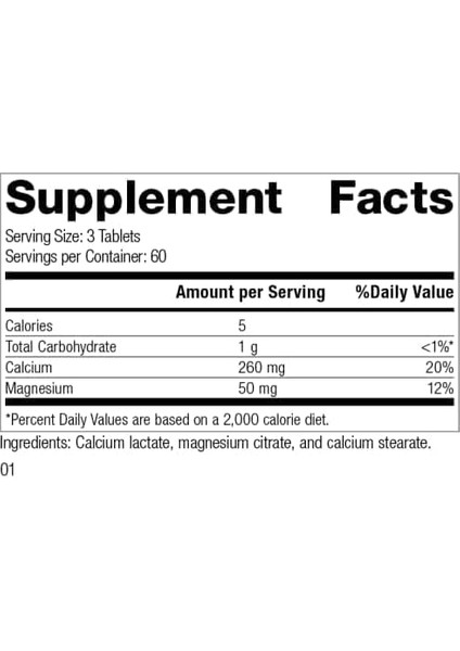 Calcium Lactate 180 Tablets