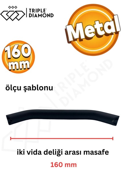 160 mm Metal Mat Siyah Çekmece Kulpları Mutfak Dolap Mobilya Kulpu 1 Adet ( 16 cm ) = 160 mm modelleri