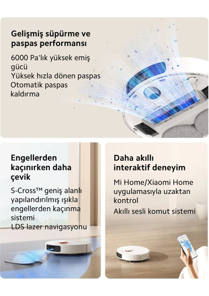 Robot Süpürge - 6000 Pa Emiş Gücü, Akıllı Navigasyon ve Otomatik Çöp Boşaltma ile Derin Temizlik modelleri