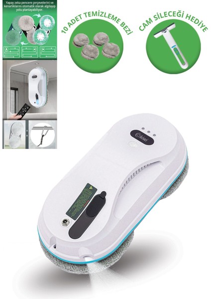 KWC-7130 Uzaktan Kumandalı Sıvı Püskürtmeli Cam Silme Robotu