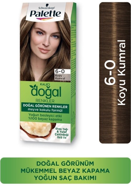 Schwarzkopf Palette Kalıcı Doğal Renkler 6-0 Koyu Kumral Saç Boyası – Uzun Süre Canlı ve Parlak Renk Etkisi