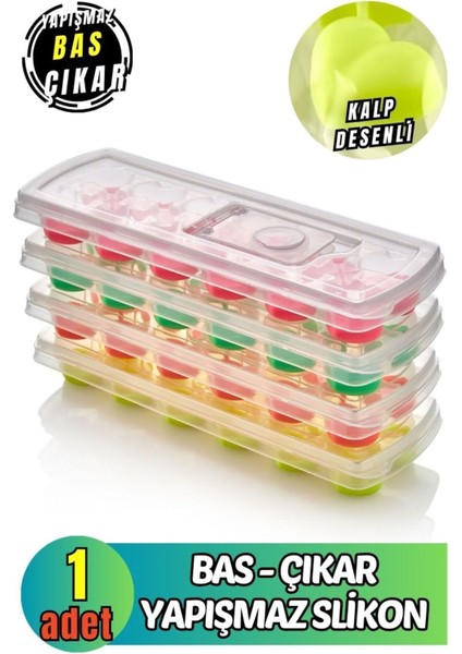 Yapışmaz Silikon Bas Çıkar Buzluk Buz Kalıbı Rengarenk