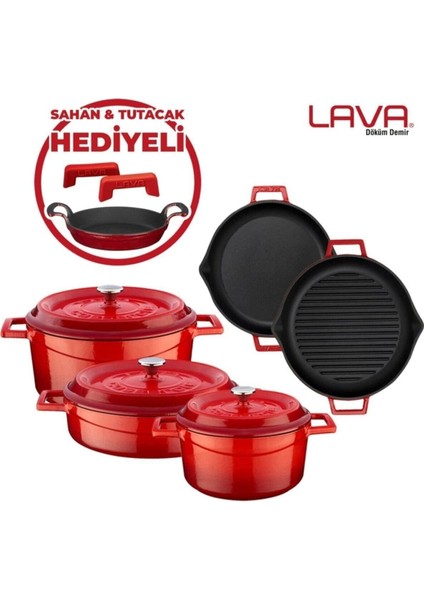 Döküm Demir Tencere ve Tava Seti – 3 Kat Emaye Kaplama, Isıya Dayanıklı, 5 Parça 20-30 cm, Şık ve Dayanıklı Tasarım fiyatları
