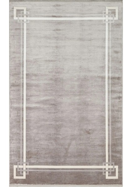 Lugano Lug 07 Bej Grey Krem Art Deco Modern Bordürlü Sık Dokuma Salon Halısı