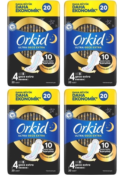 Ultra Gece Ekstra Hijyenik Ped 20 Adet 4 Boy 4 Adet fiyatları