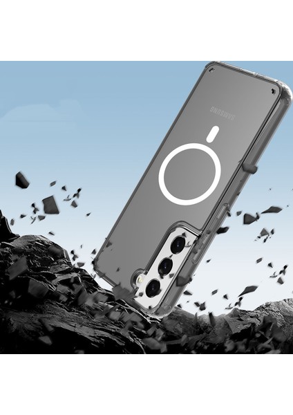 Galaxy S22 Plus Kılıf Magsafe Şarj Özellikli Şeffaf Sert Pc Zore Embos KAPAK-RENKSIZ-8680436672167-O