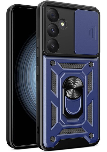 Galaxy A55 Kılıf Magnetik Standlı Kamera Korumalı Zore Sürgülü Vega KAPAK-MAVI-8680436776742-OTNV105