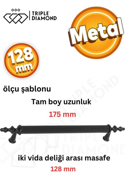 128 mm Metal Mat Siyah Çekmece Kulpları Mutfak Dolap Mobilya Kulpu 1 Adet ( 12.8 cm ) = 128 mm modelleri
