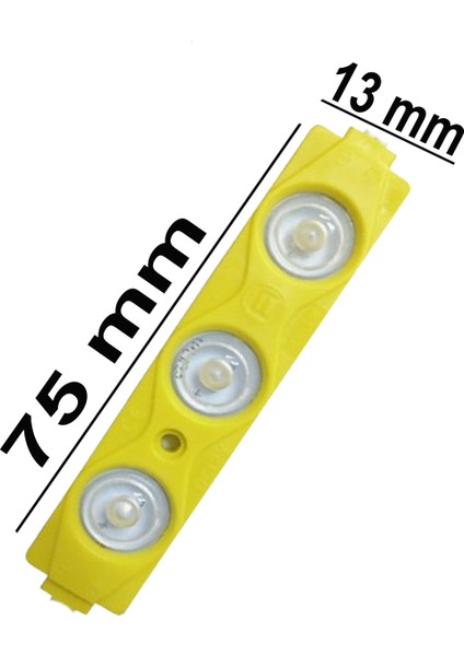3 Ledli Parmak Led Modül 1.5W 2835 Smd Mercekli Beyaz,gün Işığı,mavi,kırmızı,yeşil,amber 12V