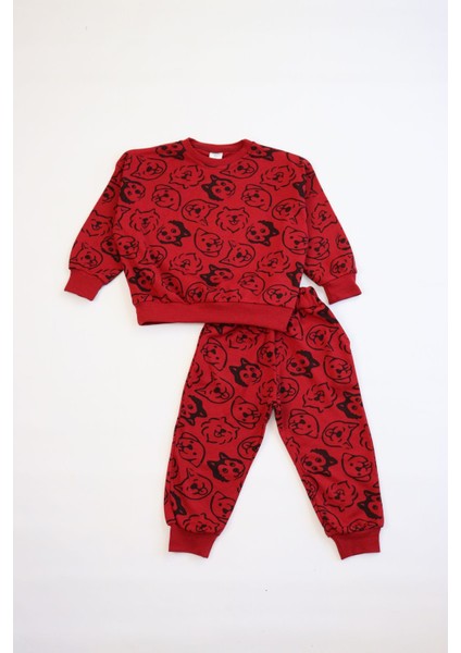 Kız-Erkek (Unisex) Çocuk Interlok Kumaş Orta Kalınlıkta Nakışlı-Baskılı Örme Basic Eşofman Takımı