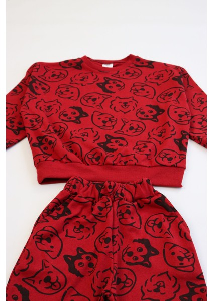 Kız-Erkek (Unisex) Çocuk Interlok Kumaş Orta Kalınlıkta Nakışlı-Baskılı Örme Basic Eşofman Takımı