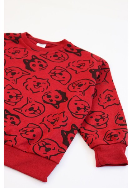 Kız-Erkek (Unisex) Çocuk Interlok Kumaş Orta Kalınlıkta Nakışlı-Baskılı Örme Basic Eşofman Takımı