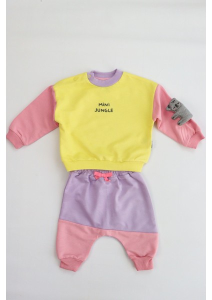 Kız Bebek&çocuk Iki Iplik Kumaş Orta Kalınlıkta Nakışlı Örme Basic Eşofman Takımı