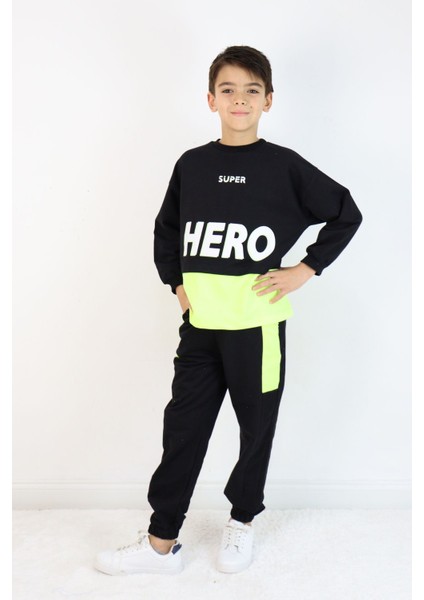 Erkek Çocuk Hero Baskılı Örme Basic Eşofman Takımı