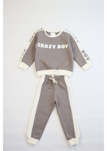 Erkek Çocuk Baskılı 3 Iplik Şardonlu Kalın Eşofman Takımı fiyatları