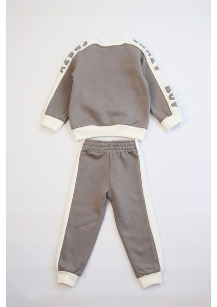 Erkek Çocuk Baskılı 3 Iplik Şardonlu Kalın Eşofman Takımı modelleri
