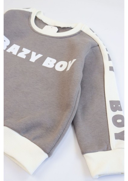 Erkek Çocuk Baskılı 3 Iplik Şardonlu Kalın Eşofman Takımı indirimleri