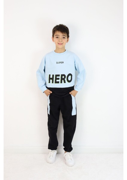 Erkek Çocuk Hero Baskılı Örme Basic Eşofman Takımı