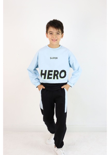 Erkek Çocuk Hero Baskılı Örme Basic Eşofman Takımı