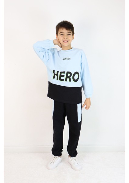 Erkek Çocuk Hero Baskılı Örme Basic Eşofman Takımı