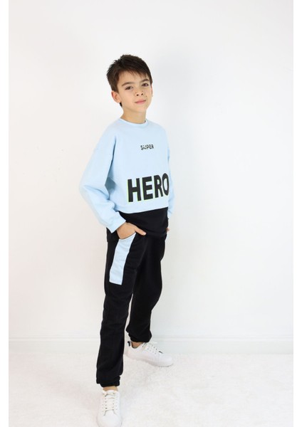 Erkek Çocuk Hero Baskılı Örme Basic Eşofman Takımı
