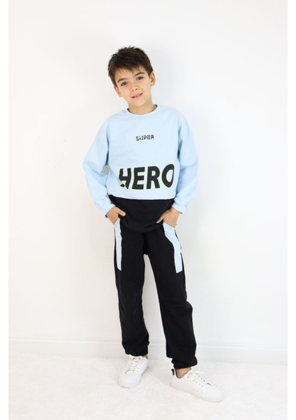 Erkek Çocuk Hero Baskılı Örme Basic Eşofman Takımı
