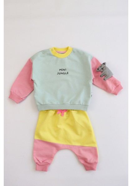 Kız Bebek&çocuk Iki Iplik Kumaş Orta Kalınlıkta Nakışlı Örme Basic Eşofman Takımı