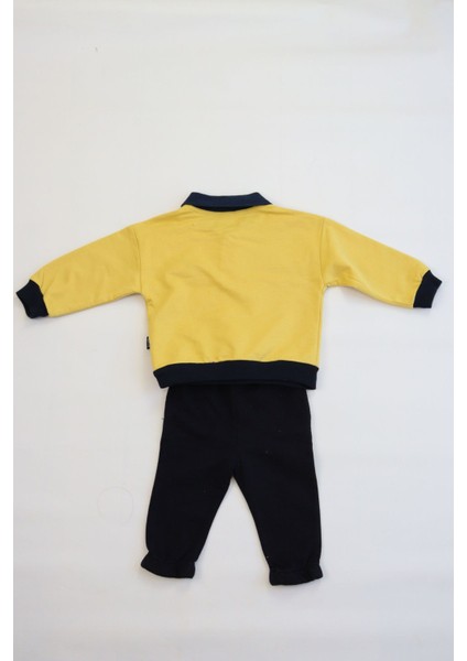 Erkek Bebek&çocuk Iki Iplik Kumaş Orta Kalınlıkta Polo Yaka Örme Basic Alt Üst Eşofman Takımı