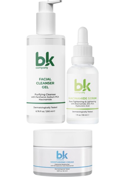 Yüz Bakım Seti - Yüz Temizleme Yağı 200 ml - Niaciamade Serum 30 ml – Moisturuzing Cream 50 ml