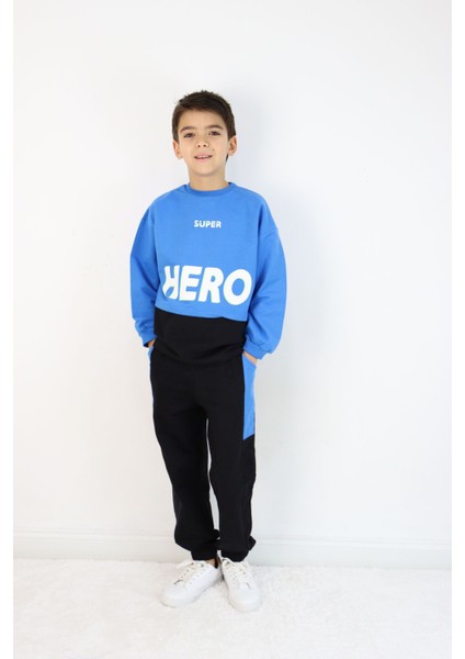 Erkek Çocuk Hero Baskılı Örme Basic Eşofman Takımı