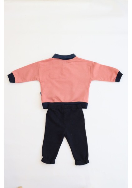 Erkek Bebek&çocuk Iki Iplik Kumaş Orta Kalınlıkta Polo Yaka Örme Basic Alt Üst Eşofman Takımı