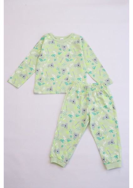 Erkek Çocuk Baskılı Pamuklu Pijama Takımı