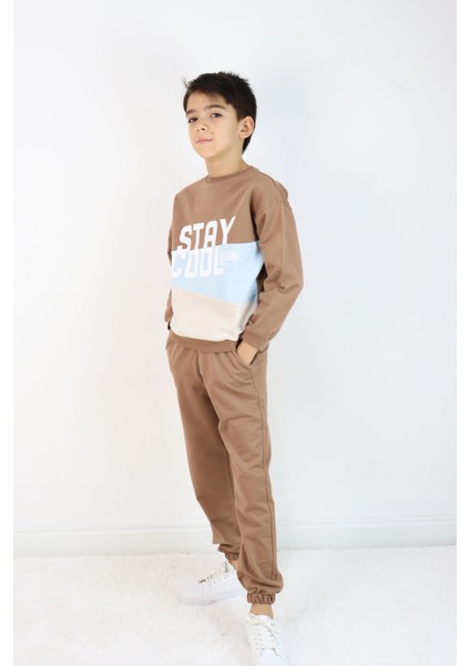 Erkek Çocuk Stay Cool Baskılı Örme Basic Eşofman Takımı
