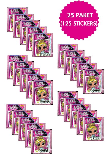 Panini L.o.l Lol Surprise Koleksiyon 25 Paket (125 Stickers) Çıkartma