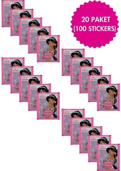 Panini Disney Prinses Koleksiyon 20 Paket (100 Stickers) Çıkartma