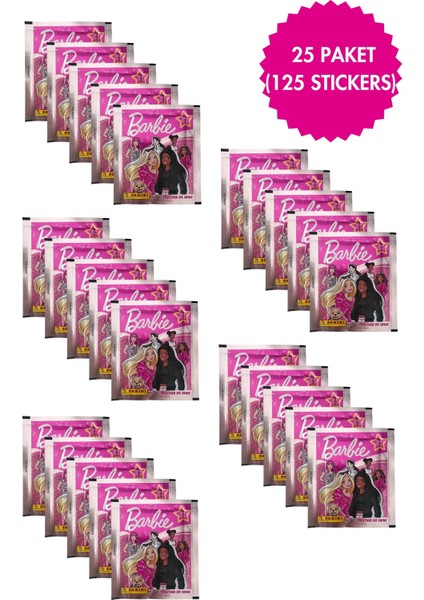 Panini Barbie Koleksiyon 25 Paket (125 Stickers) Çıkartma