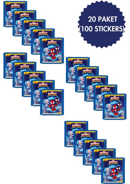 Panini Spidey Koleksiyon 20 Paket (100 Stickers) Çıkartma