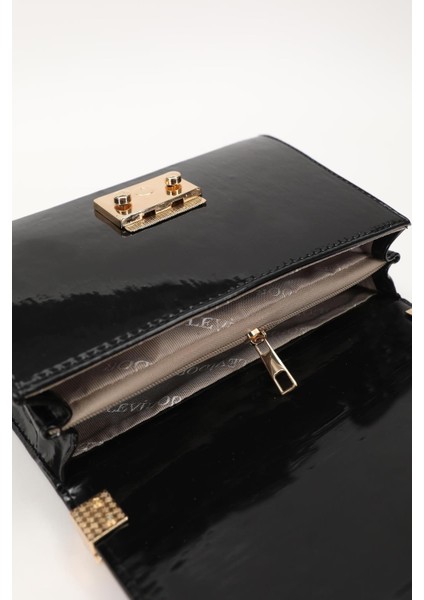 Levidor 930182 Çanta Siyah Rugan Kadın Omuz Çantası