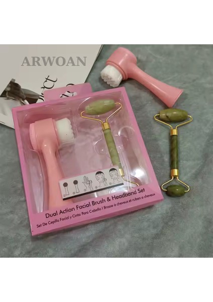 Çift Etkili Yüz Temizleme Fırçası ve Saç Bandı Seti modelleri