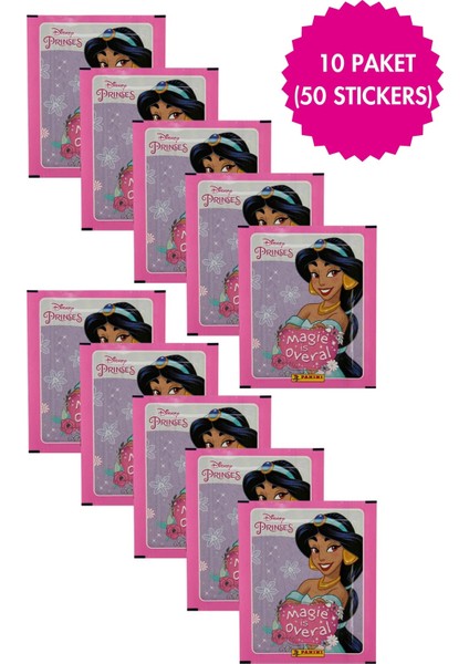 Panini Disney Prinses Koleksiyon 10 Paket (50 Stickers) Çıkartma