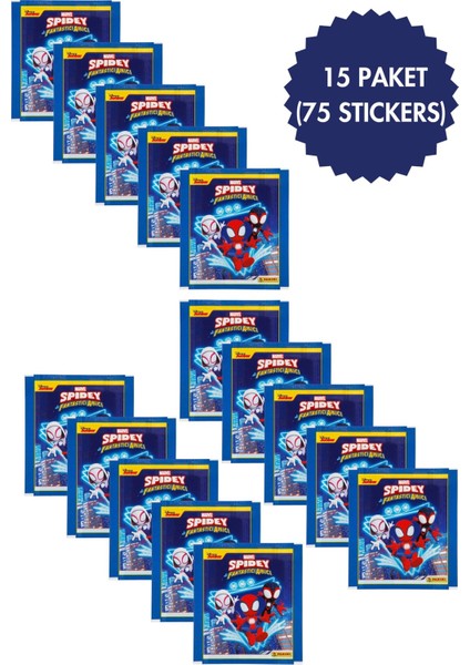 Panini Spidey Koleksiyon 15 Paket (75 Stickers) Çıkartma