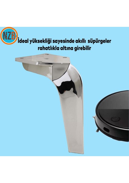 Mobilya Kanepe Tv Ünitesi Konsol Koltuk Ayağı 19 cm Parlak Krom Ayakları