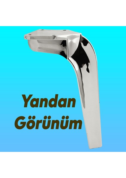 Mobilya Kanepe Tv Ünitesi Konsol Koltuk Ayağı 19 cm Parlak Krom Ayakları