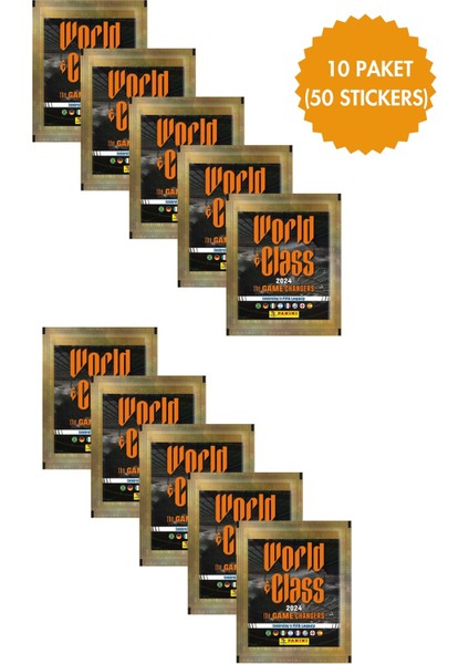 Panini World Class 2024 Koleksiyon 10 Paket (50 Stickers) Çıkartma