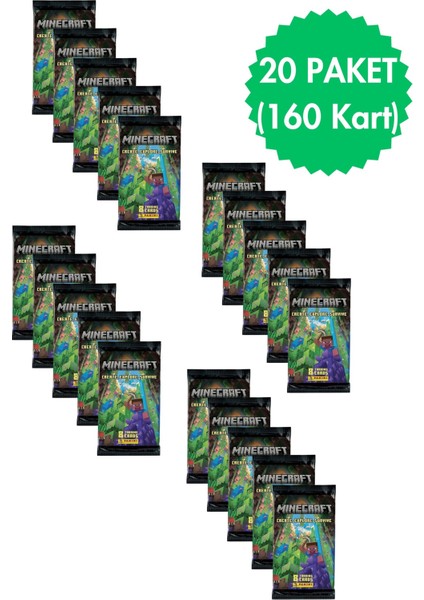 Panini Minecraft Koleksiyon Trading Cards 8li x 20 Paket