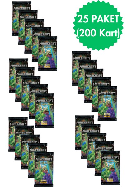 Panini Minecraft Koleksiyon Trading Cards 8li x 25 Paket