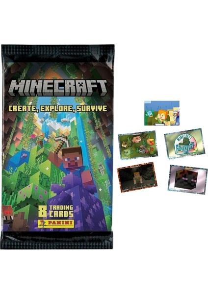 Panini Minecraft Koleksiyon Trading Cards 8li x 25 Paket
